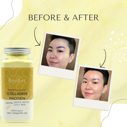 Britains Beauty Collagen Protein Jelly Mask - Soothe, Repair & Rejuvenate Your Skin - Pure Organic, Hydrating & Anti-Aging Face Mask - 650g/23 FL.OZ.