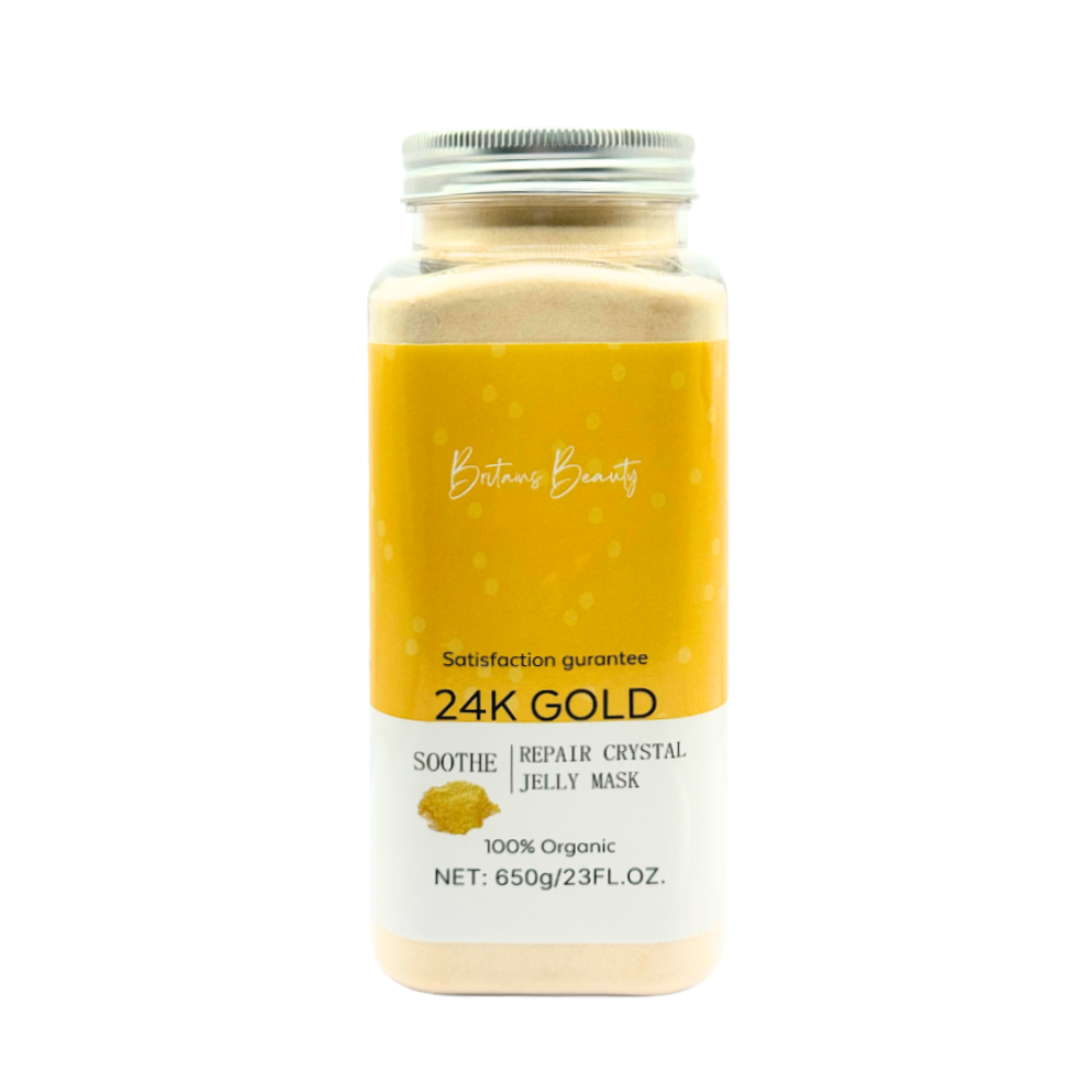 Britains Beauty 24K Gold Repair Crystal Jelly Mask - Organic Soothe & Repair, Hydrating, Anti-Aging, Exfoliating, Revitalizing - 650g