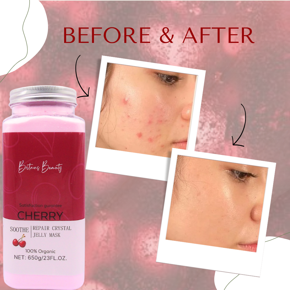 Britains Beauty Cherry Repair Crystal Jelly Mask - 100% Organic, Deep Hydration, Natural Ingredients, 23FL.OZ, Radiant Glow, Soothe and Repair Skin