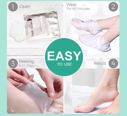 Lemon Exfoliating Foot Mask for Soft, Smooth Feet - Natural Skin Peeling Treatment - Hydrates, Nourishes & Repairs Cracked Heels - Easy-to-Use Home Spa Experience - 2 Pairs
