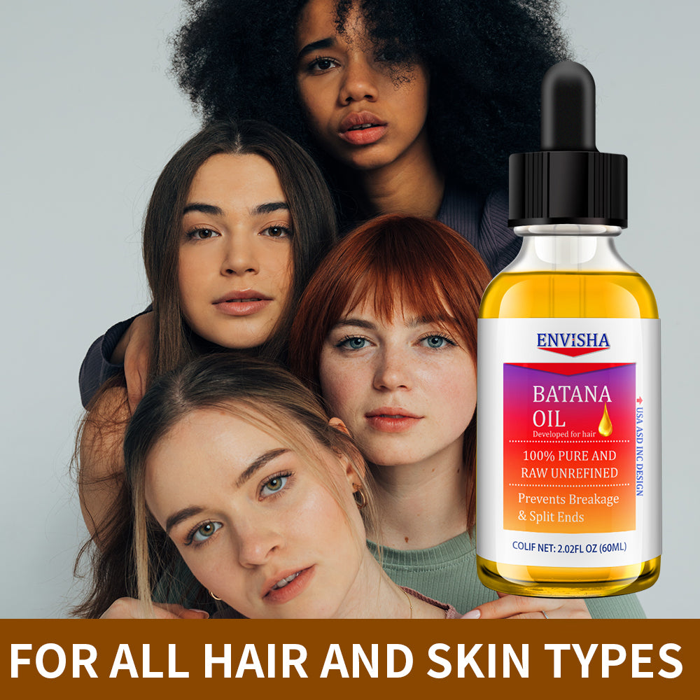 Batana Oil 60ml - Pure and Raw Unrefined Hair Treatment Oil for Split Ends and Breakage Prevention