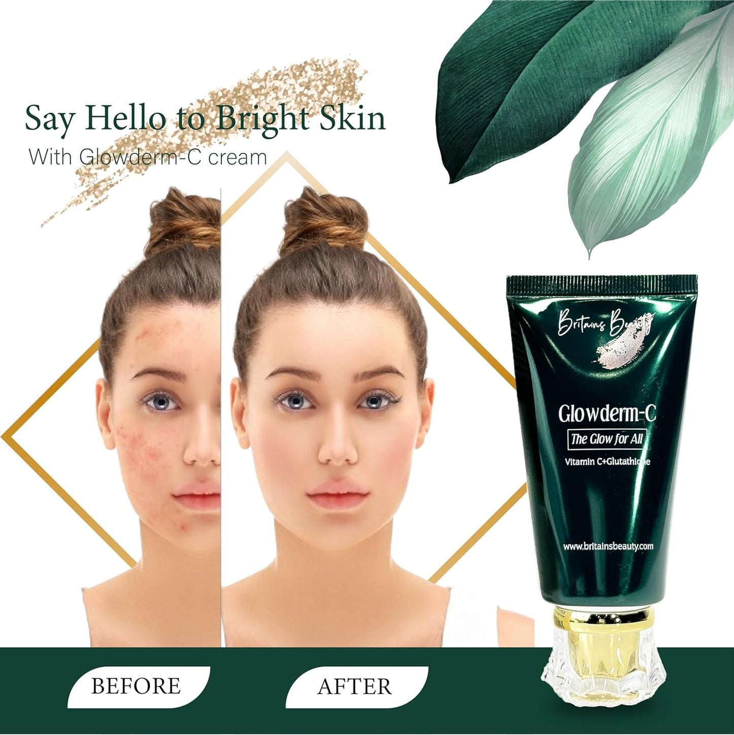 Britains Beauty Glowdern-C Advanced Vitamin-C Anti Aging & Glutathione Cream for Radiant Skin - Unisex Formula, Reduces Dark Spots & Enhances Glow, 50gm