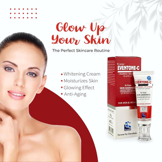 Pharmahealth Eventone-C L-Glutathione + Vitamin C Skin Darkness Treatment Anti-aging Wrinkleine lines treatment Youthful skin cream For Man and Woman