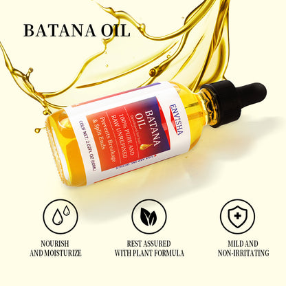 Batana Oil 60ml - Pure and Raw Unrefined Hair Treatment Oil for Split Ends and Breakage Prevention
