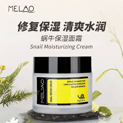 Snail Repair Cream for Face and Neck - Advanced Hydration, Reduces Redness, Heals Skin Damage, Promotes Clear & Radiant Complexion - 50g/1.76 oz