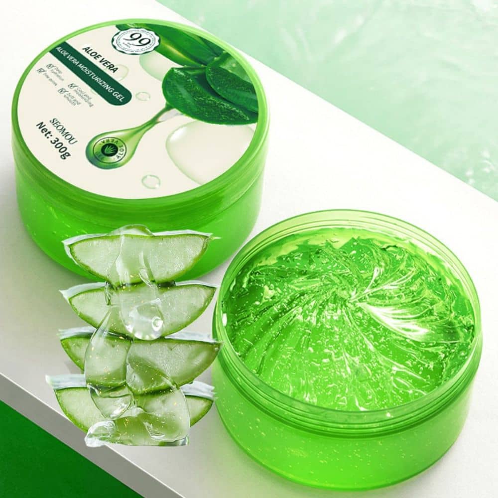 99% Pure Aloe Vera Gel, 300g - Soothing and Hydrating Moisturizing Gel for Face, Hair, and Body - Natural Skin Care Solution for Sunburn, Acne, and Dry Skin