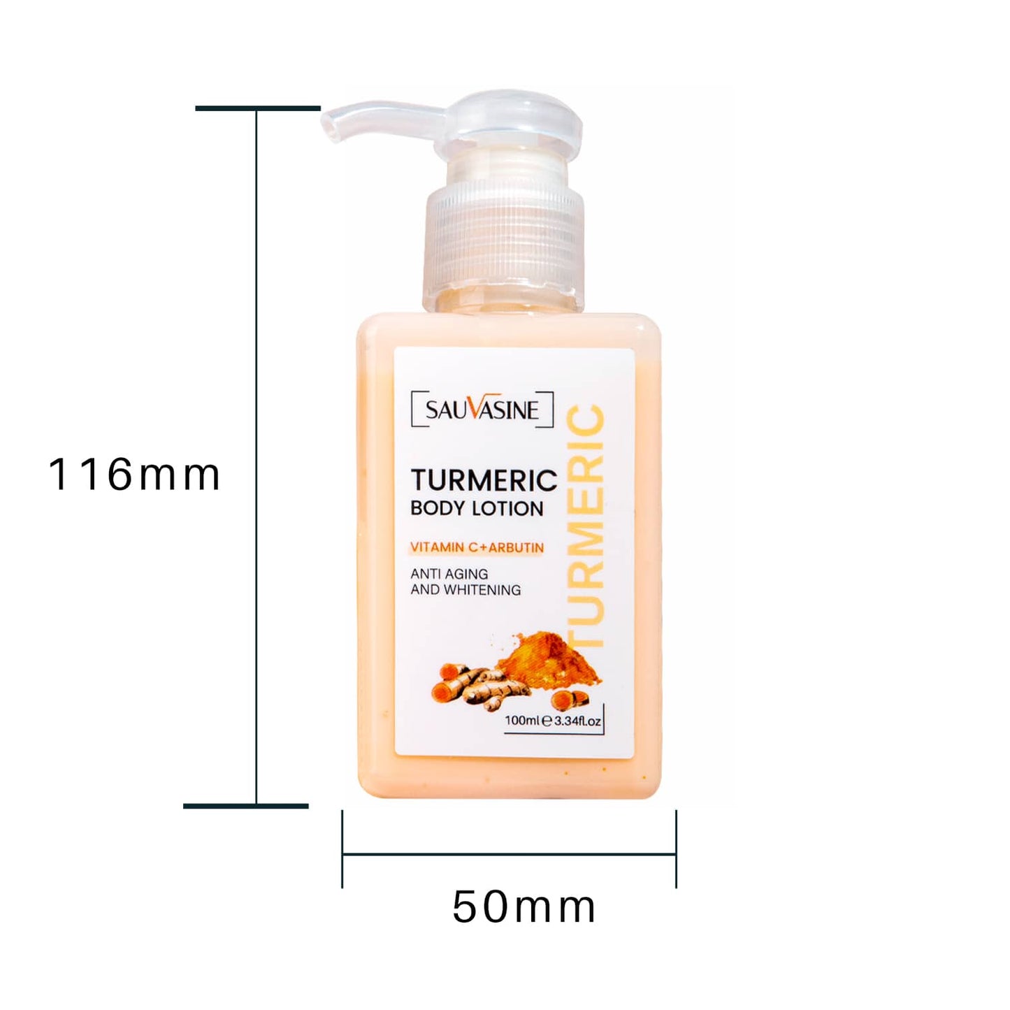 Britains Beauty Turmeric Body Lotion - Anti-Aging & Whitening - Vitamin C & Arbutin - Moisturizes & Brightens Skin - 100ml - Natural Ingredients, Hydrating Body Lotion for All Skin Types