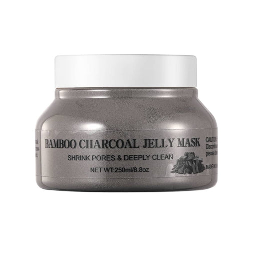 Bamboo Charcoal Jelly Mask - Deeply Cleanses, Shrinks Pores, Hydrates & Refreshes Skin, 250ml - Purifying Peel-Off Facial Mask for Clear, Smooth Skin