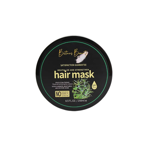 Britains Beauty Rosemary & Mint Hair Mask – Prevent Hair Loss, Revitalize and Strengthen – 100% Pure Rosemary & Peppermint Oils, Biotin, Paraben-Free, Deep Hydration – 8.5 FL.OZ / 250ml