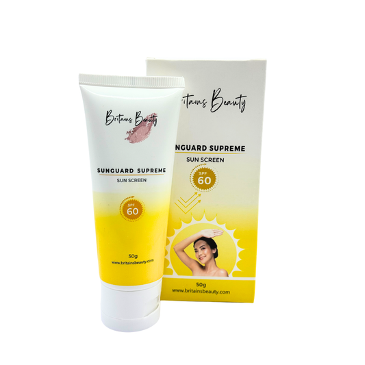 Britains Beauty Sunguard Supreme SPF 60 Sunscreen, Broad Spectrum UVA/UVB Protection, Lightweight Formula for Sensitive Skin - 50g