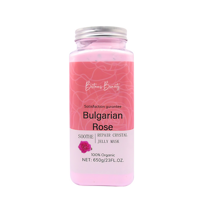 Britain's Beauty Bulgarian Rose Jelly Mask - Organic Soothe and Repair Crystal Mask, Hydrates and Nourishes, 650g/23 fl.oz
