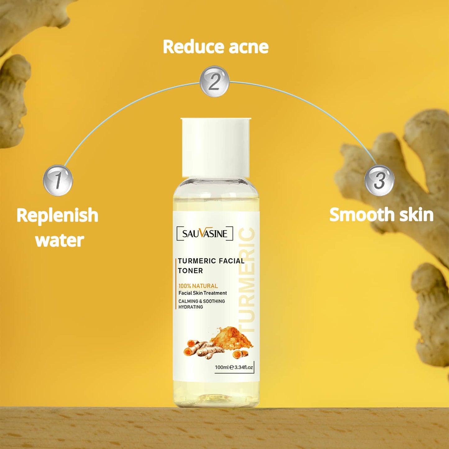 Britains Beauty Turmeric Facial Toner - 100% Natural Skin Treatment, Calming & Soothing Hydration, Reduces Acne, Pore Tightening, Dark Spot Reduction, 100ml