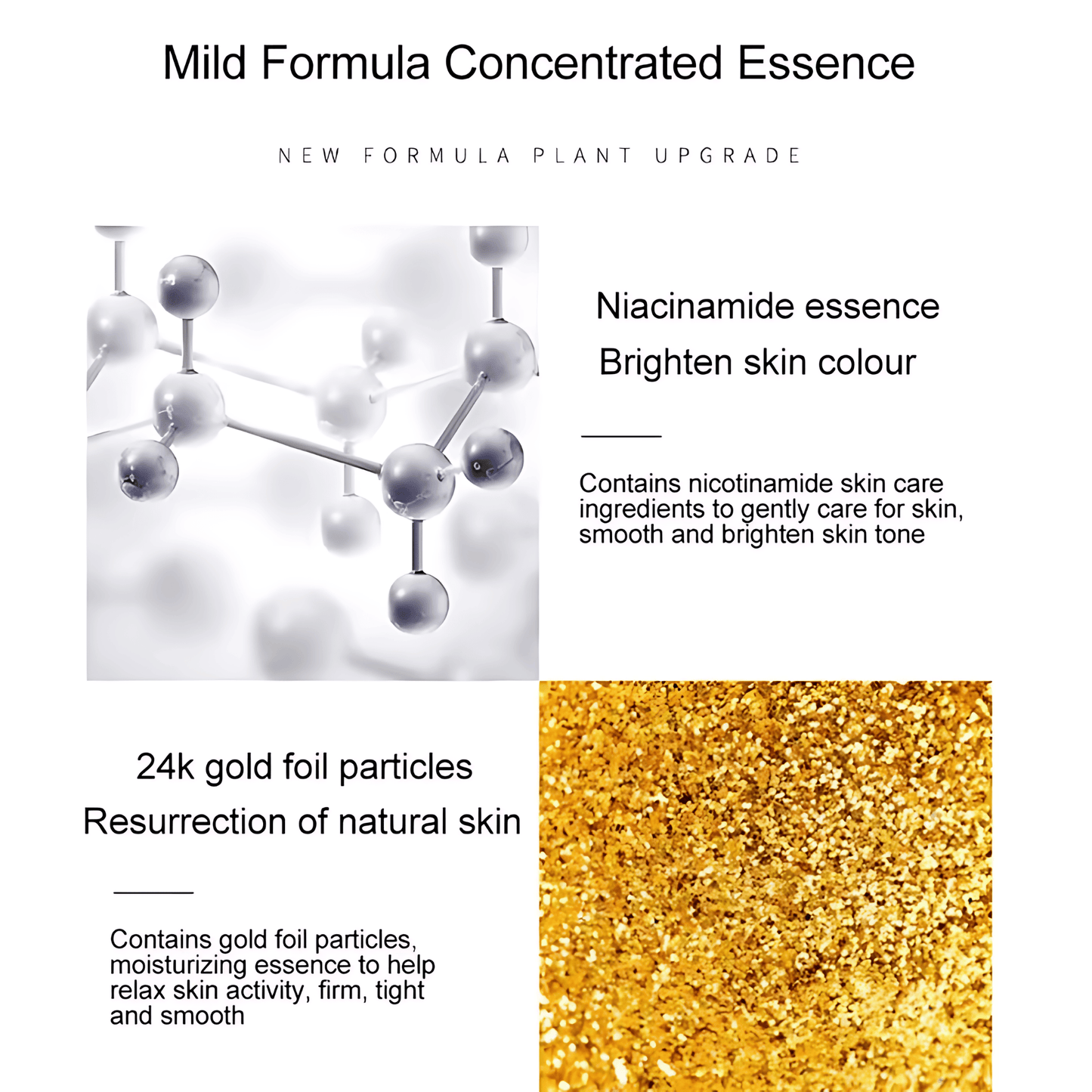 Luxurious 24K Goldzan Ampoule - 99.9% Pure Gold Serum for Deep Moisturizing, Brightening, and Skin Rejuvenation - Anti-Aging Essence with Niacinamide, Gold Foil, and Snail Secretion Filtrate