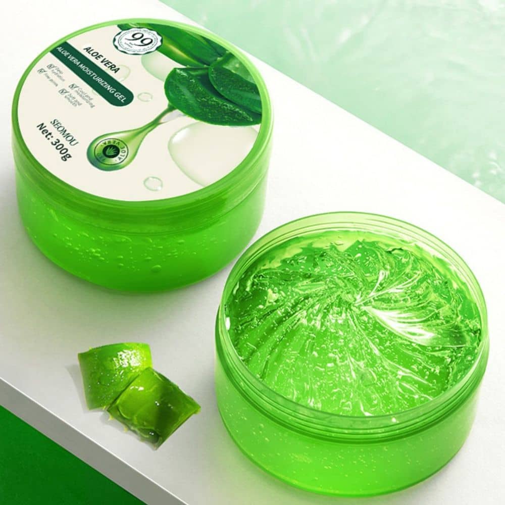 99% Pure Aloe Vera Gel, 300g - Soothing and Hydrating Moisturizing Gel for Face, Hair, and Body - Natural Skin Care Solution for Sunburn, Acne, and Dry Skin