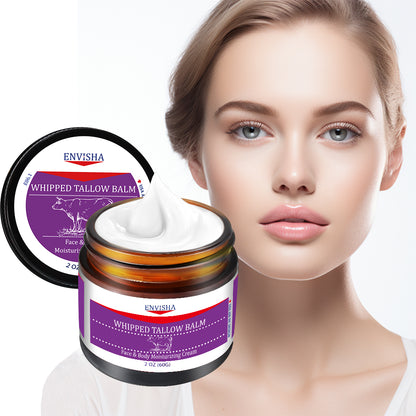 Whipped Tallow Balm - 100% Grass-Fed, Organic Moisturizing Cream for Face and Body, Enriched with Cold-Pressed Sweet Almond Oil, Hydrates and Nourishes Skin, Non-Greasy Formula, 2 oz (60g)
