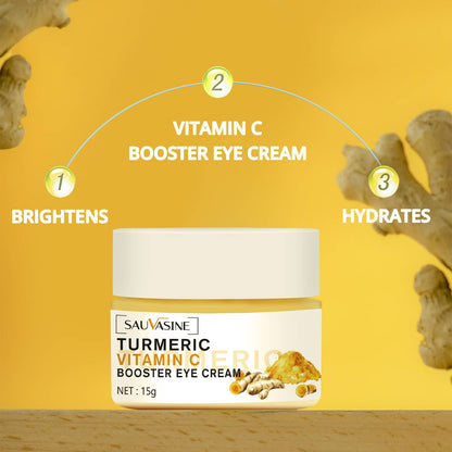 Britains Beauty Turmeric Vitamin C Booster Eye Cream – Anti-Aging, Dark Circles, Puffiness, Fine Lines, Hydrating & Brightening Eye Treatment – 15g