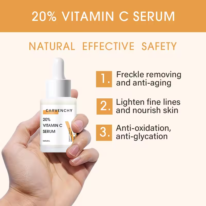 Vitamin C Serum 20% - Anti-Aging & Brightening Formula with Natural Antioxidants, Collagen & Hyaluronic Acid, Reduces Dark Spots & Wrinkles - 30ml/1.01 fl oz
