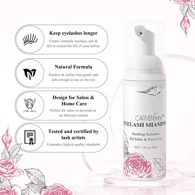 Eyelash Shampoo for Extensions and Natural Lashes - Salon & Home Use - 2 Fl oz