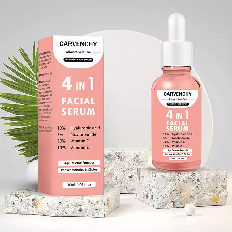 Britains Beauty 4 in 1 Facial Serum - Advanced Skin Care with Hyaluronic Acid, Nicotinamide, Vitamin C, Vitamin E - Anti-Aging, Hydrating, Brightening, and Wrinkle-Reducing Formula for All Skin Types - 30ml