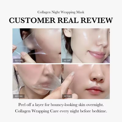 Collagen Night Wrapping Mask - Peel-Off Facial Treatment for Enhanced Skin Firmness and Hydration - 75ml