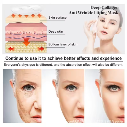 Deep Collagen Anti Wrinkle Lifting Mask - 4 Pack Hydrogel Mask for Firming, Lifting, Brightening & Moisturizing