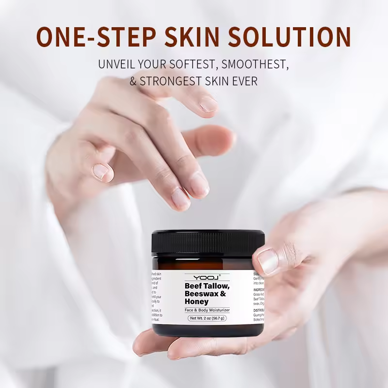 Beef Tallow, Beeswax & Honey Face & Body Moisturizer - Pure Natural Hydrating Balm for Dry, Sensitive Skin, Acne-Prone Skin - 56g