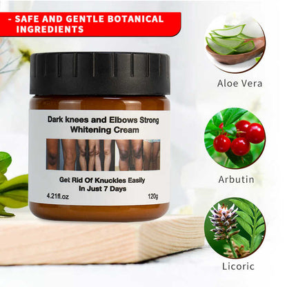 Dark Knees and Elbows Strong Whitening Cream - Powerful Skin Lightening, Moisturizing Formula for Dark Patches, Knuckles, and Elbows - Gentle, Effective Whitening Cream - 120g