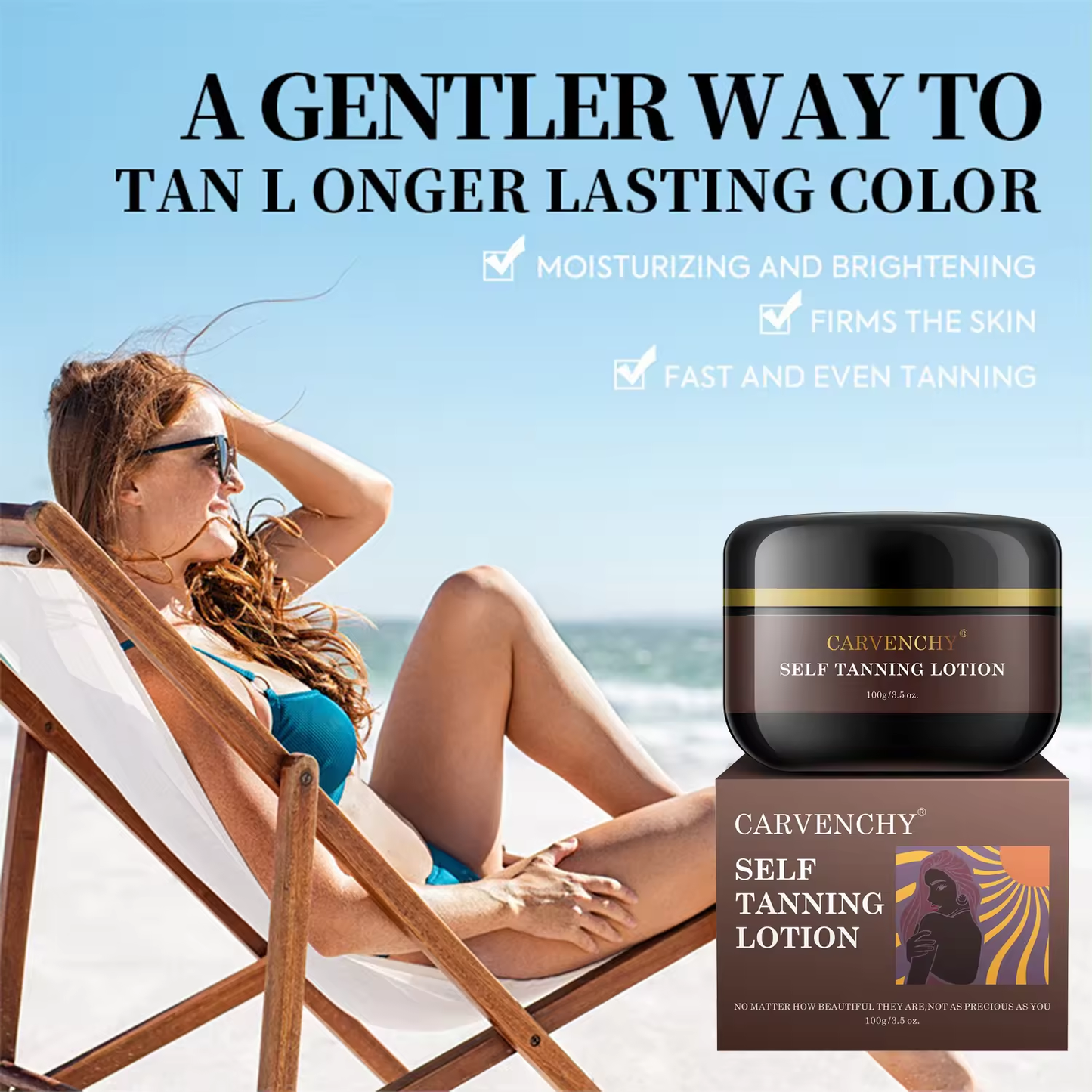 Self Tanning Lotion - Achieve a Natural, Streak-Free Tan at Home - Moisturizes and Brightens Skin - 100g