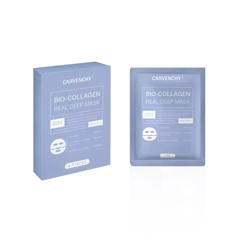 Carvenchy Bio-Collagen Real Deep Mask - Hydrating Facial Treatment for Radiant Skin, Enhanced Elasticity & Soothing Effect