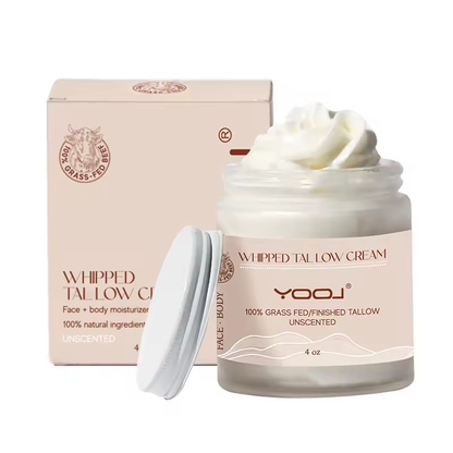 Pure Grass-Fed Whipped Tallow Cream,  Natural Moisturizer for Face & Body.
