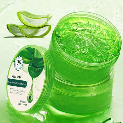 99% Pure Aloe Vera Gel, 300g - Soothing and Hydrating Moisturizing Gel for Face, Hair, and Body - Natural Skin Care Solution for Sunburn, Acne, and Dry Skin