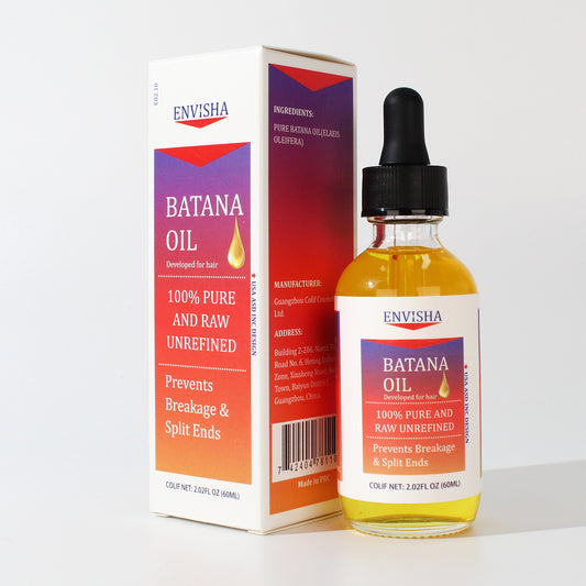 Batana Oil 60ml - Pure and Raw Unrefined Hair Treatment Oil for Split Ends and Breakage Prevention