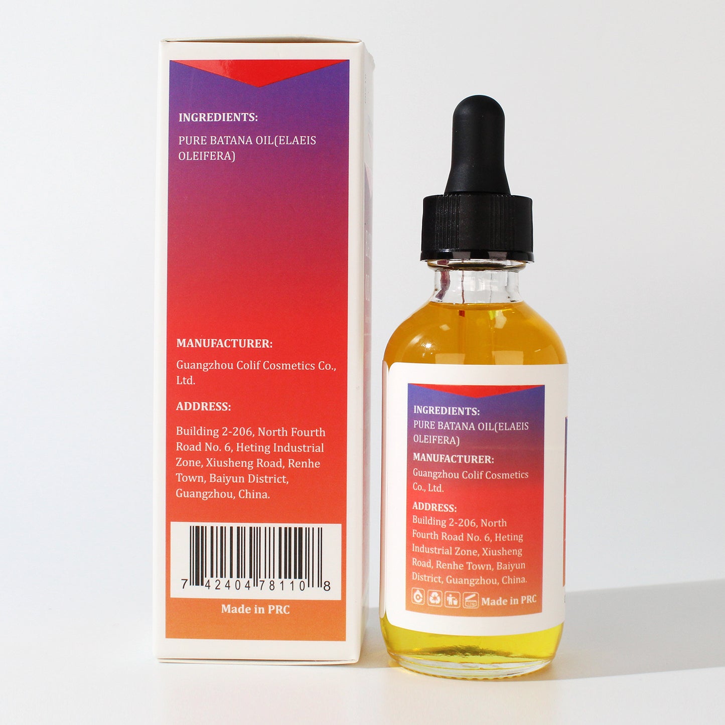 Batana Oil 60ml - Pure and Raw Unrefined Hair Treatment Oil for Split Ends and Breakage Prevention