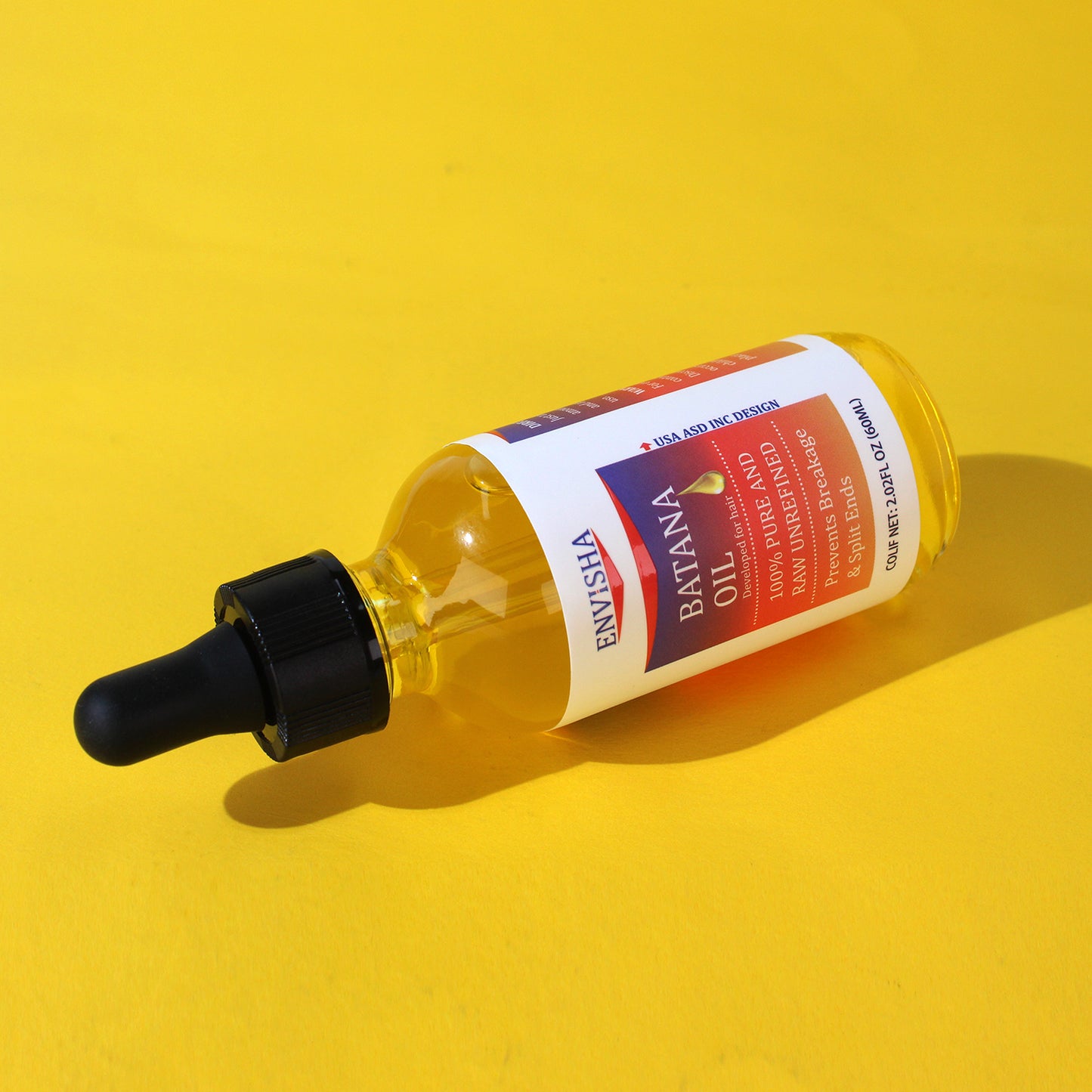 Batana Oil 60ml - Pure and Raw Unrefined Hair Treatment Oil for Split Ends and Breakage Prevention