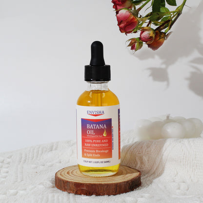 Batana Oil 60ml - Pure and Raw Unrefined Hair Treatment Oil for Split Ends and Breakage Prevention