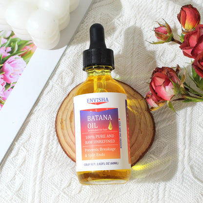 Batana Oil 60ml - Pure and Raw Unrefined Hair Treatment Oil for Split Ends and Breakage Prevention