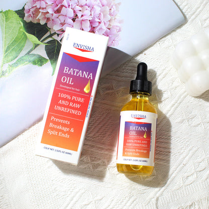 Batana Oil 60ml - Pure and Raw Unrefined Hair Treatment Oil for Split Ends and Breakage Prevention