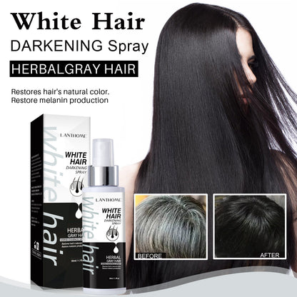 White Hair Darkening Spray with Herbal Ingredients, Restores Natural Color, Anti-Dandruff, Nourishes Hair Follicles, Reduces Itching & Flaky Scalp - 50ml
