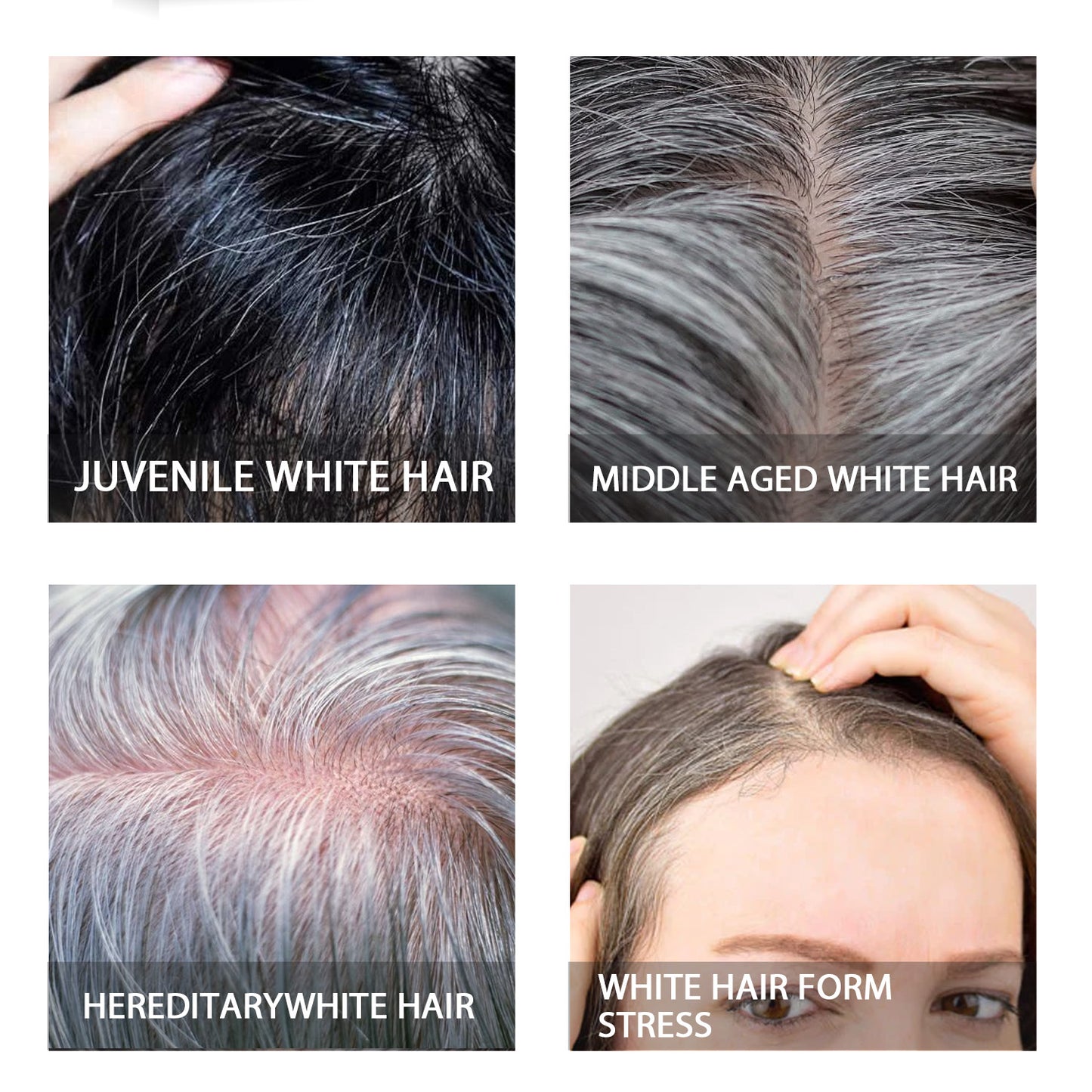 White Hair Darkening Spray with Herbal Ingredients, Restores Natural Color, Anti-Dandruff, Nourishes Hair Follicles, Reduces Itching & Flaky Scalp - 50ml