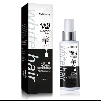 White Hair Darkening Spray with Herbal Ingredients, Restores Natural Color, Anti-Dandruff, Nourishes Hair Follicles, Reduces Itching & Flaky Scalp - 50ml