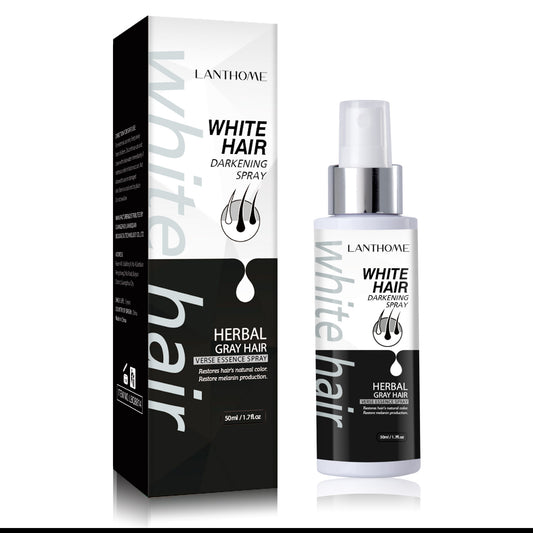 White Hair Darkening Spray with Herbal Ingredients, Restores Natural Color, Anti-Dandruff, Nourishes Hair Follicles, Reduces Itching & Flaky Scalp - 50ml