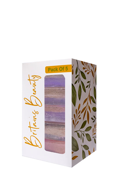 Britains Beauty Lavender Soap Pack of 3 & Pack of 5 – Handmade Essential Oil Soap, All-Natural, Gentle Cleanser for Sensitive Skin, Relaxing Lavender Aroma, 100g Bar