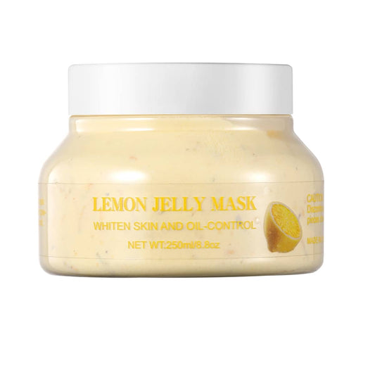 Lemon Jelly Mask for Whiten Skin and Oil-Control, 250ml – Brightening, Hydrating, Deep Cleansing Facial Mask – Refreshes, Softens, Smooths Skin – Natural Lemon Extract