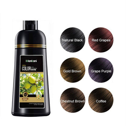 Gold Brown Hair Color Shampoo, Quick & Convenient Ammonia-Free Hair Colouring with Argan Oil, Ginseng Extract, Olive Extract & Polygonum, 420ml