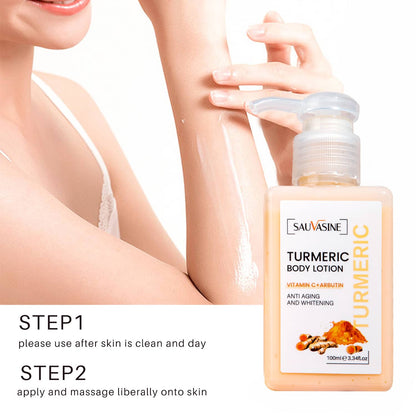 Britains Beauty Turmeric Body Lotion - Anti-Aging & Whitening - Vitamin C & Arbutin - Moisturizes & Brightens Skin - 100ml - Natural Ingredients, Hydrating Body Lotion for All Skin Types