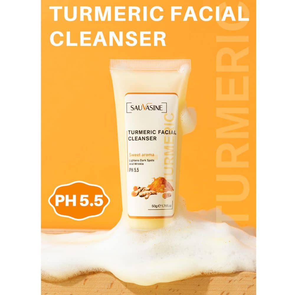 Britains Beauty Turmeric Facial Cleanser - Deep Cleansing, Acne Treatment, pH 5.5, Sweet Aroma, Lightens Dark Spots, Vegan & Cruelty-Free, 50g
