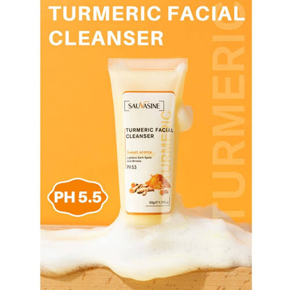 Britains Beauty Turmeric Facial Cleanser - Deep Cleansing, Acne Treatment, pH 5.5, Sweet Aroma, Lightens Dark Spots, Vegan & Cruelty-Free, 50g