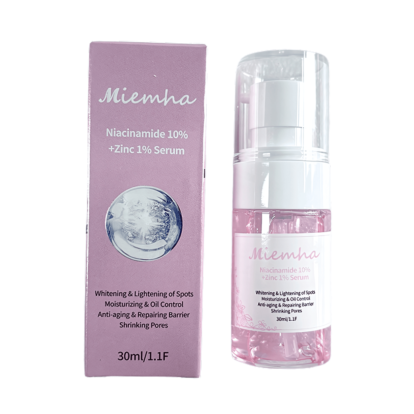 Niacinamide 10% + Zinc 1% Serum - Advanced Whitening, Oil Control, Anti-Aging, Pore Shrinking & Spot Lightening Treatment, 30ml