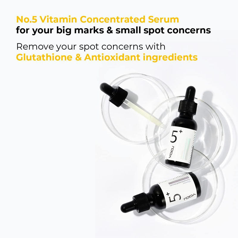 5+ Vitamin Concentrated Serum - Skin Brightening and Antioxidant Formula, 30ml (1 oz)