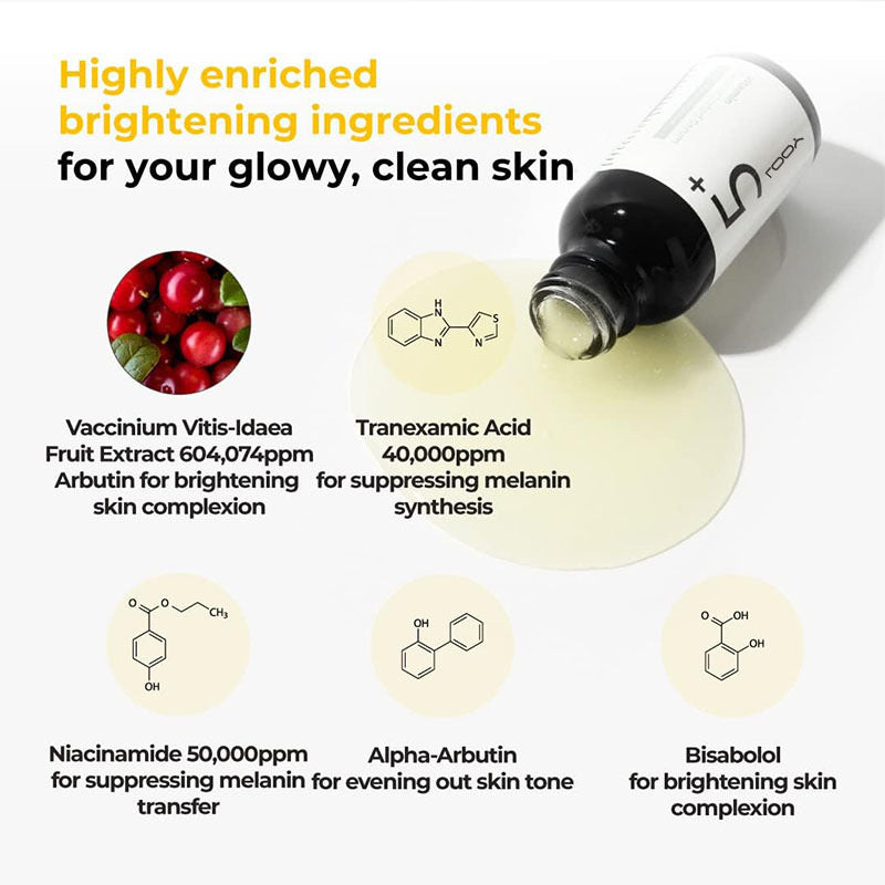 5+ Vitamin Concentrated Serum - Skin Brightening and Antioxidant Formula, 30ml (1 oz)